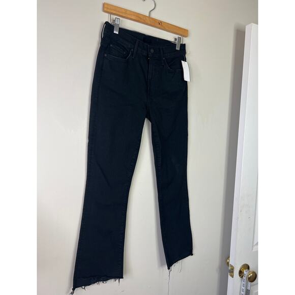NWT Mother The Insider Crop Step Fray Hem Black Denim Jeans in Not Guilty Sz: 27 - Picture 3 of 9